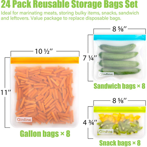 Qinline snack bags transparent design lets contents show for quick grabs.