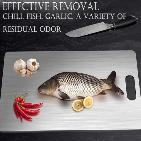 QINOSHMO titanium cutting board double sided design enables versatile prep.