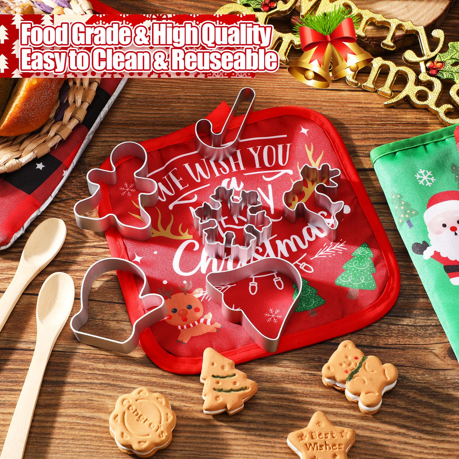 Qinyoung Christmas cookie cutters collection for fun shapes and perfect cookies.