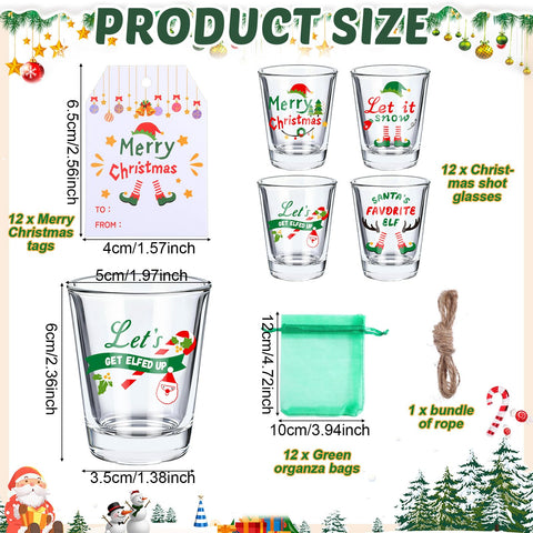 Qinyoung Christmas shot glasses featuring four styles for holiday toasts