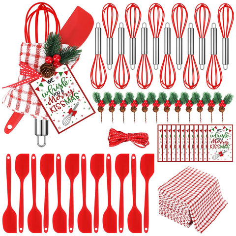 Qinyoung Christmas whisk set with 12 whisks for versatile baking