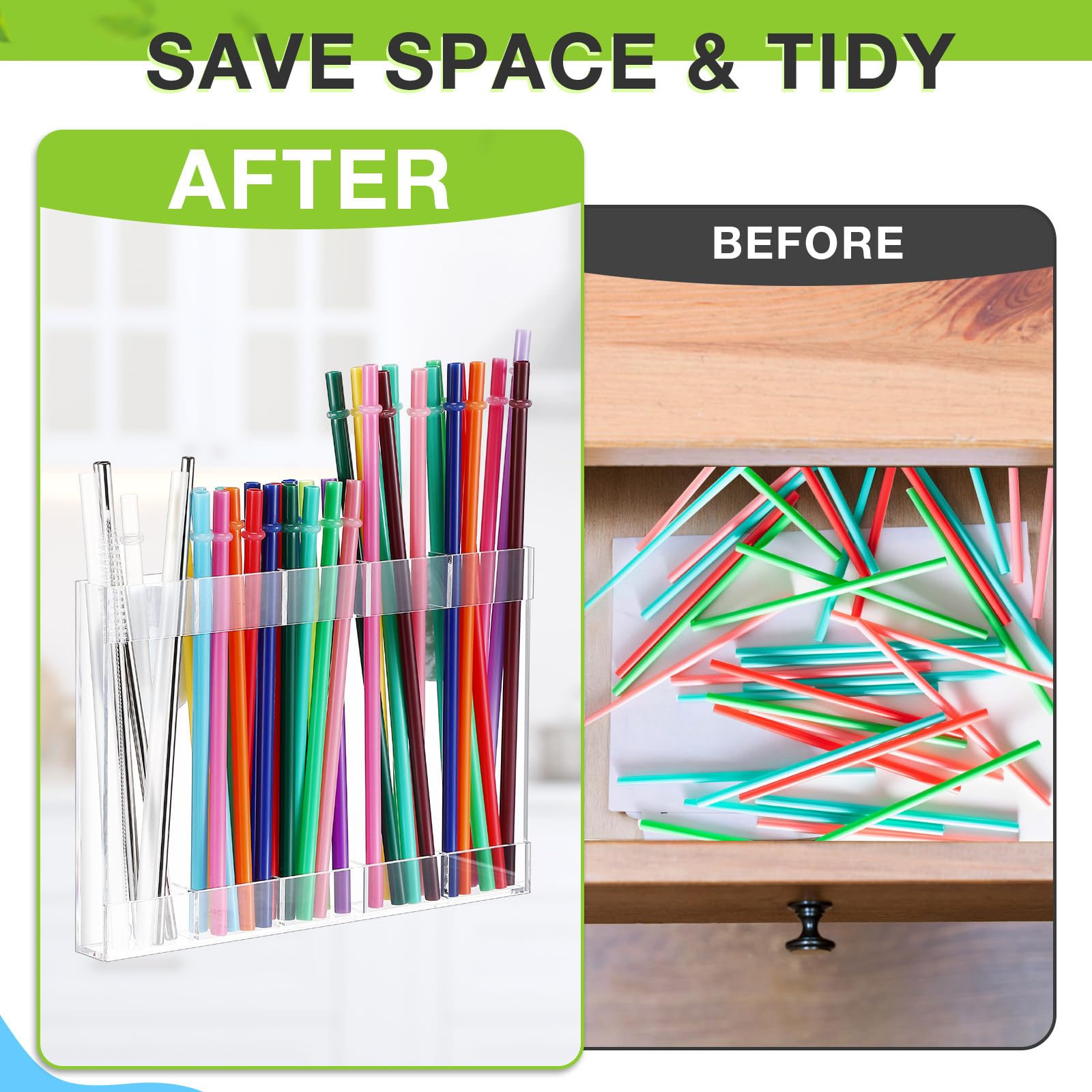 Close-up of large capacity holder showing space for multiple straws.
