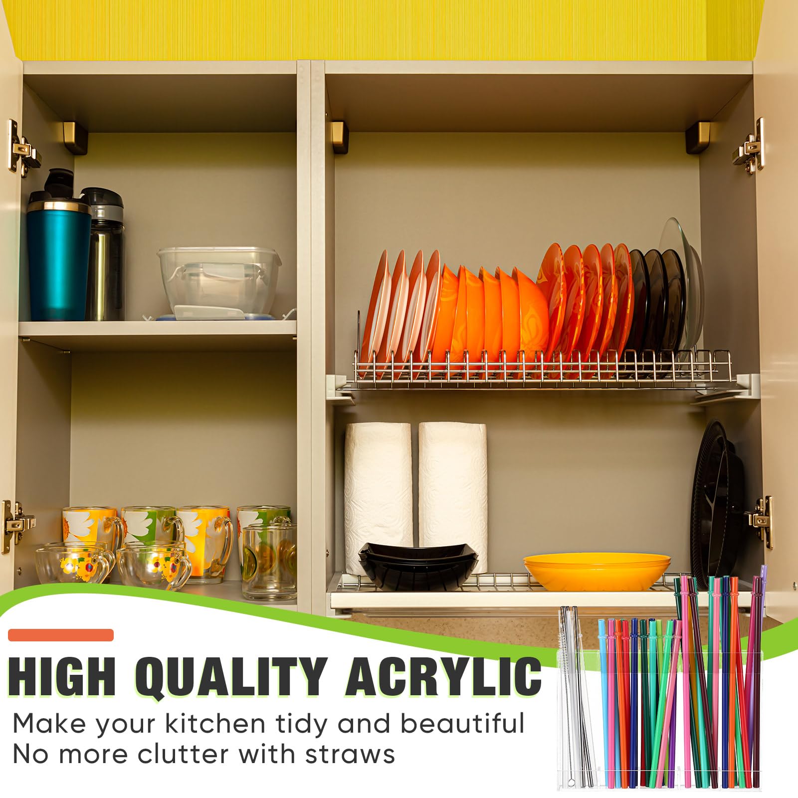 Sanitized and organized straw storage promoted by Qinyoung holder.