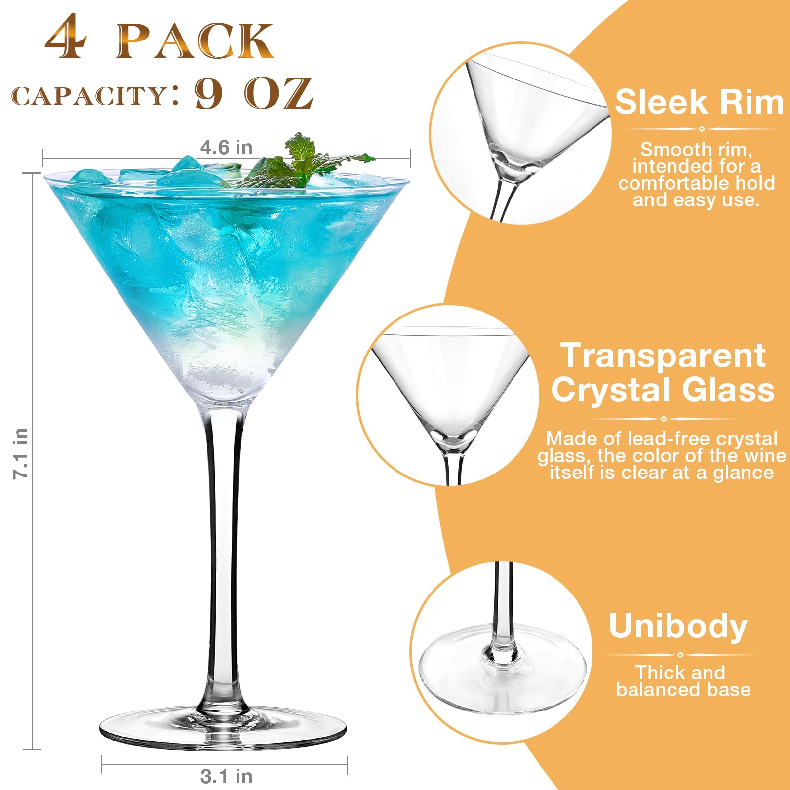 Qipecedm dishwasher-safe martini glasses simplify cleanup after parties