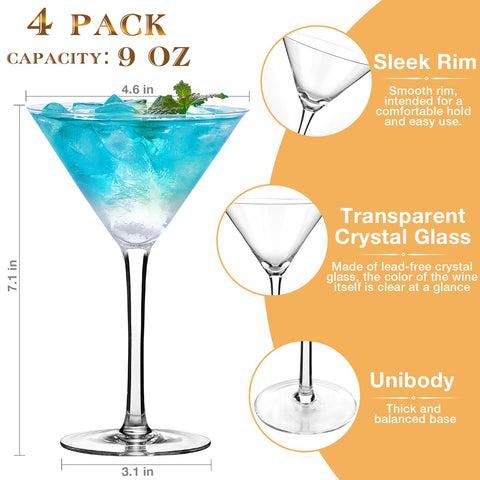 Qipecedm dishwasher-safe martini glasses simplify cleanup after parties