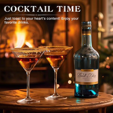 Qipecedm 9 oz martini glasses provide balanced grip for espresso martini and cosmopolitan