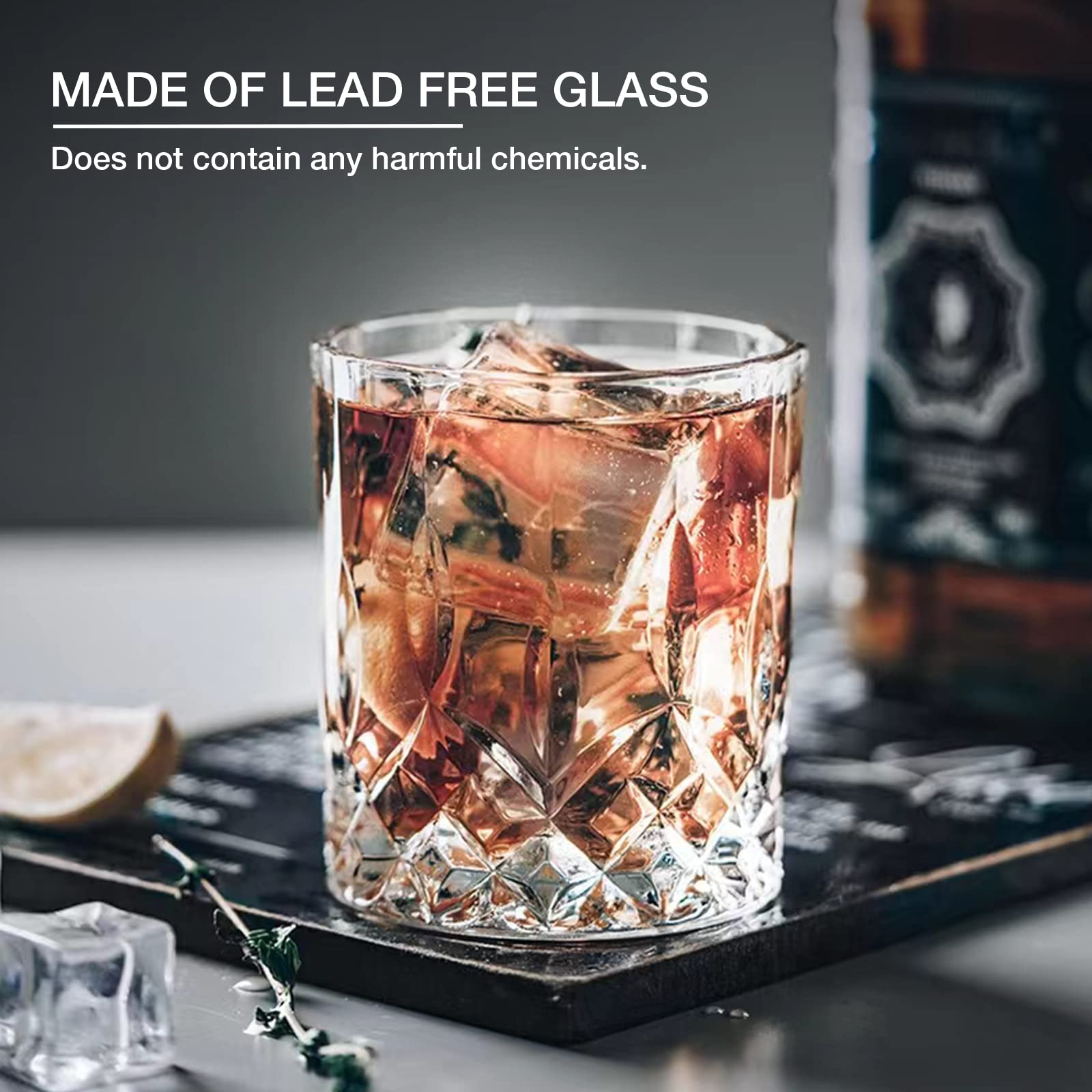 Qipecedm glassware on dining table, modern gift-ready presentation