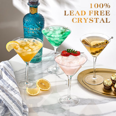 Qipecedm lead-free crystal martini glasses preserve sparkle without compromising safety
