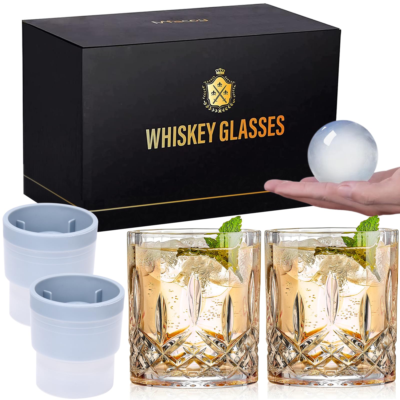Qipecedm old-fashioned glasses set of four, crystal clarity for savoring bourbon
