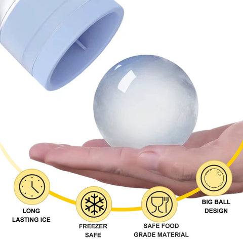 Qipecedm round ice ball mold image showcases spill-free chilling