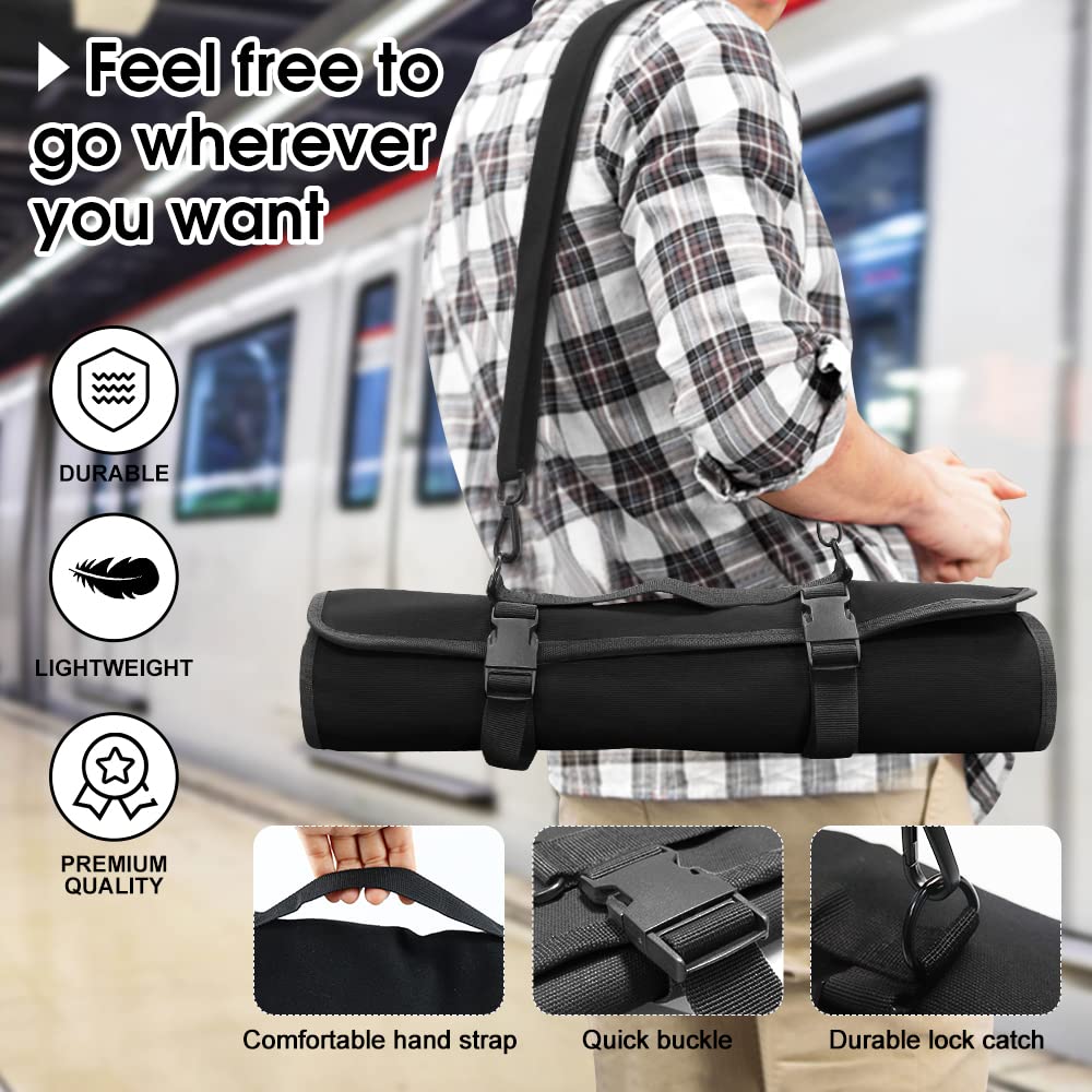 QIQU adjustable-shoulder-strap knife case supports comfortable carrying.