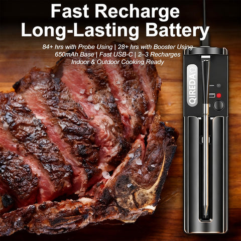 QIREDA app guided cooking presets assist with doneness for multiple meats
