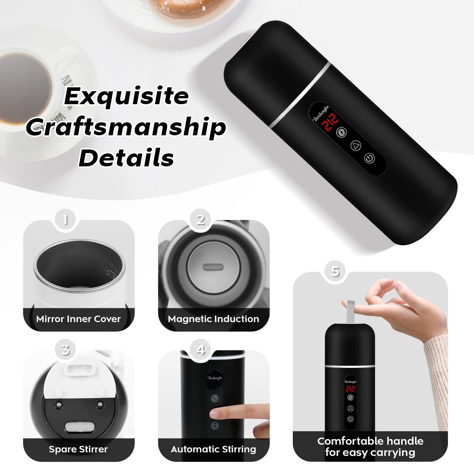 QIURUIFFA food-grade stainless steel liner BPA-free water heating