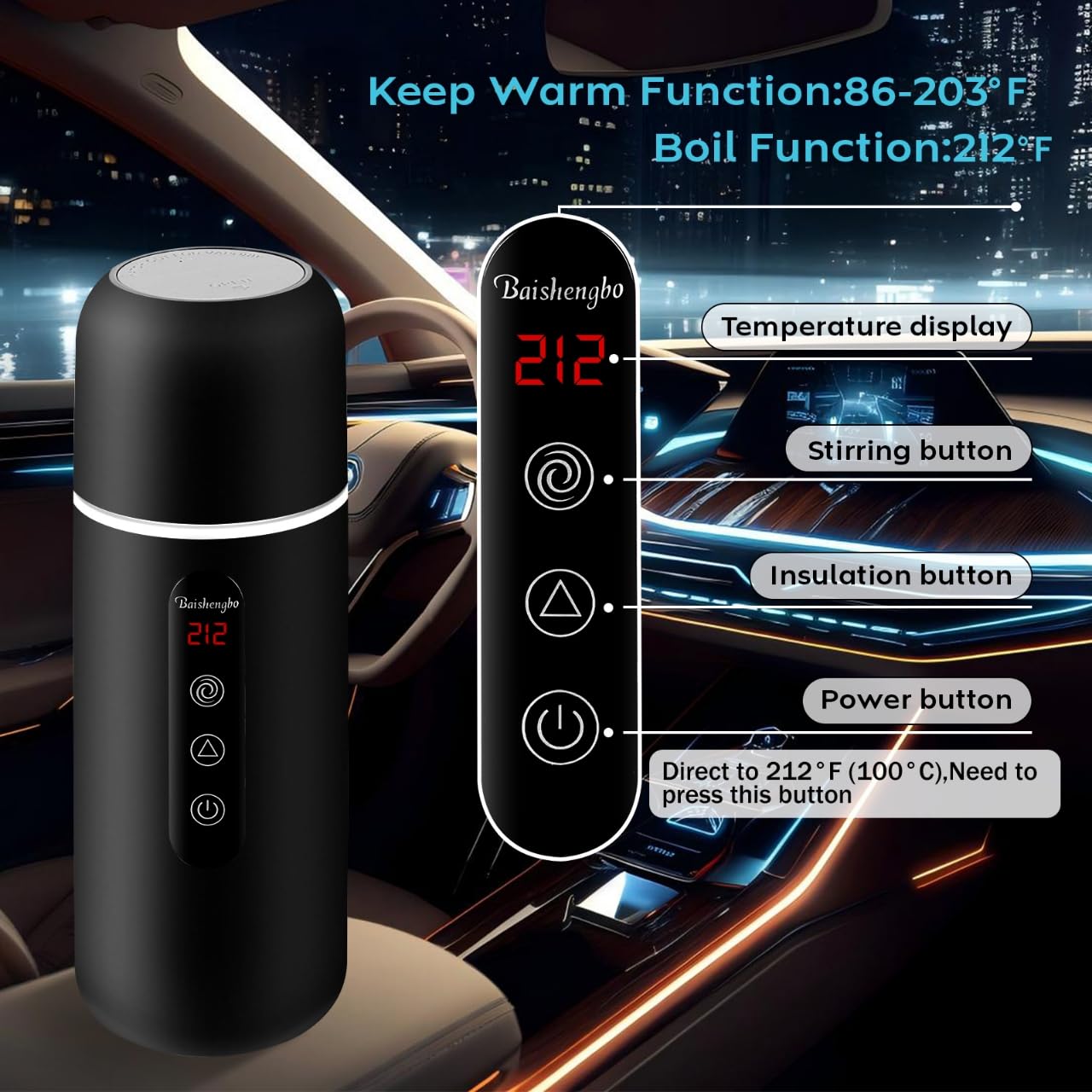 QIURUIFFA portable hot water boiler ideal for camping and travel