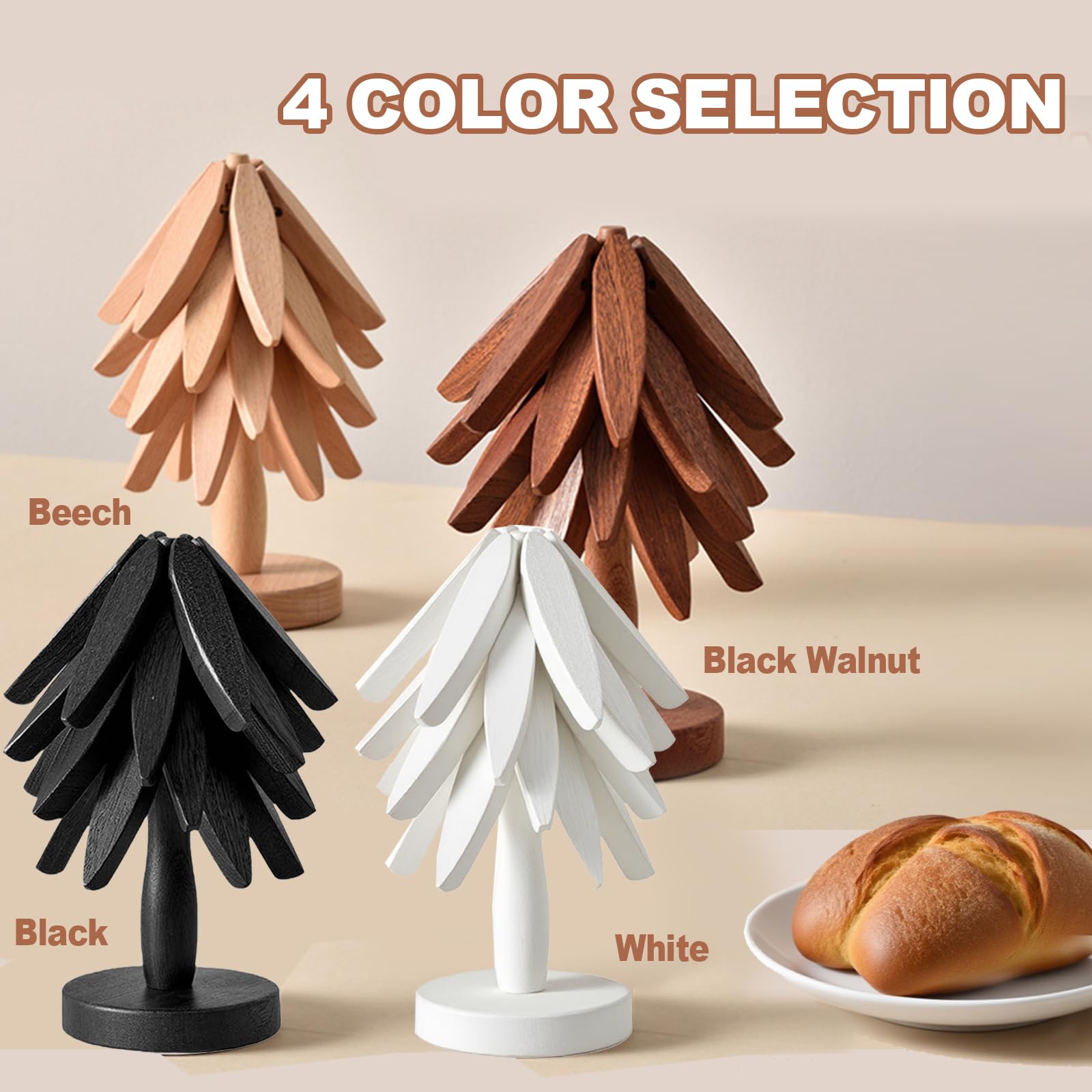 QIYLQE tree-design trivet on counter, decorative and functional for everyday dining.