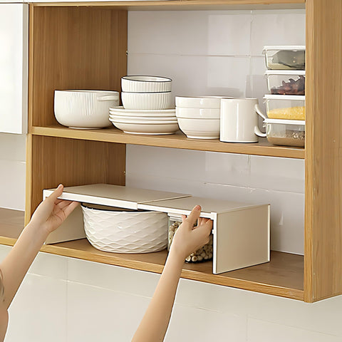 Qiyue white simple-houseware counter organizer blends with kitchen décor
