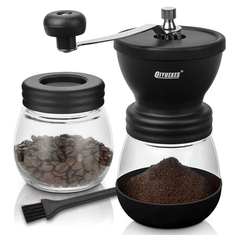 QIYUEXES manual coffee grinder with 48 settings for espresso to pour-over