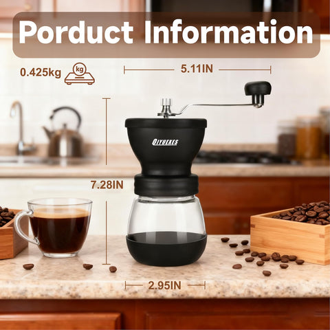 QIYUEXES grinder shows 80g capacity for efficient morning batches