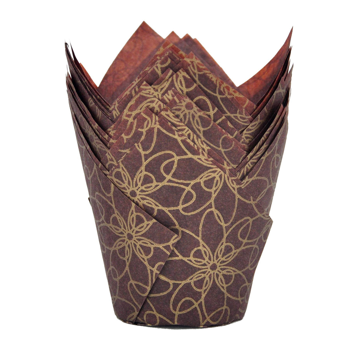 QLSmypkg Tulip baking cups with 2in bottom, easy release for muffins.