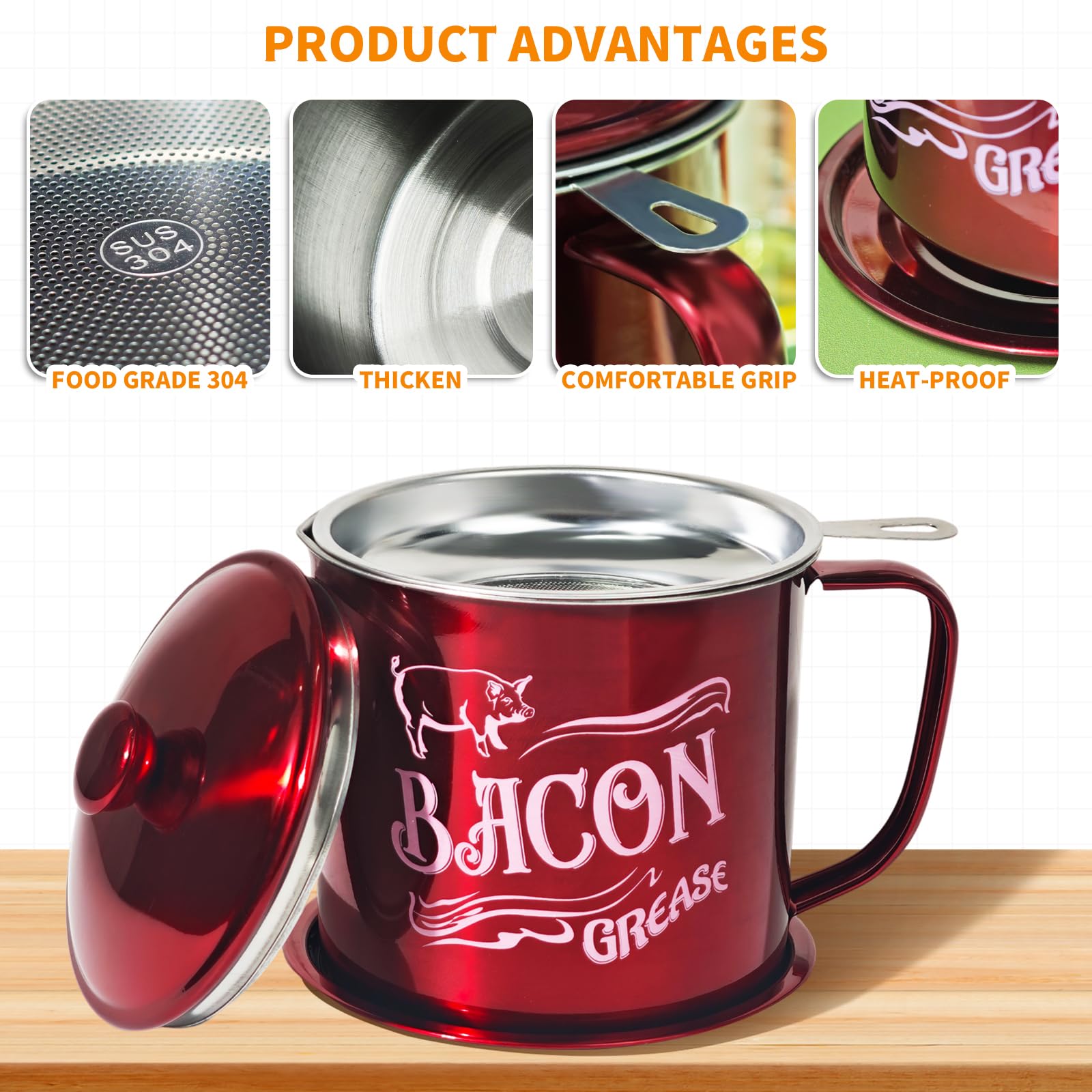 QMET stainless steel lid provides a snug seal when the strainer is in use.