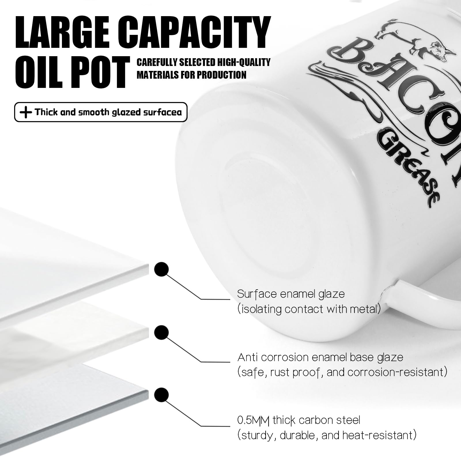 QMET white kitchen decor fat keeper as a stylish gift idea