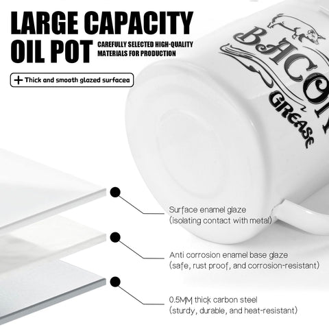 QMET white kitchen decor fat keeper as a stylish gift idea