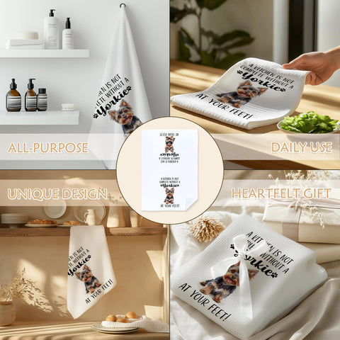 Qnhij Yorkshire Terrier decor towel brightens bathrooms and counters