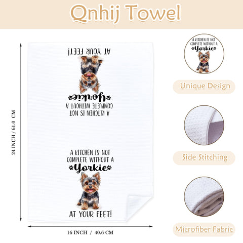 Qnhij Yorkie pattern towel inspires cozy mornings and meals