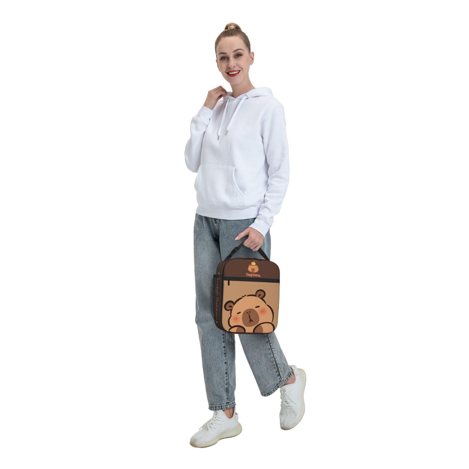 Qodwnep capybara lunch bag gift-ready for loved ones