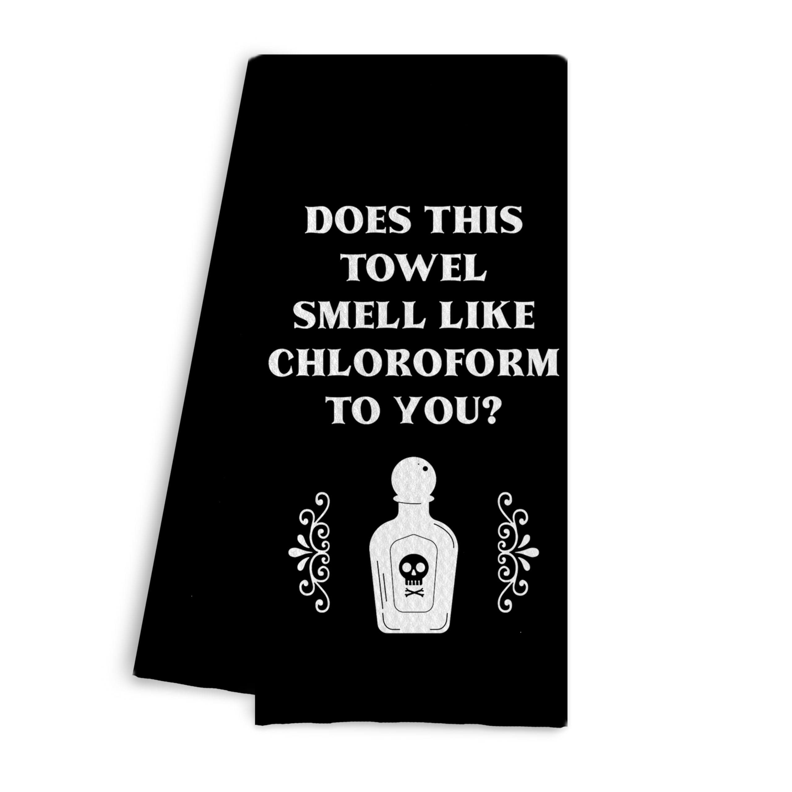 Qpenm funny kitchen dish towels in a black design, soft and highly absorbent for everyday use.