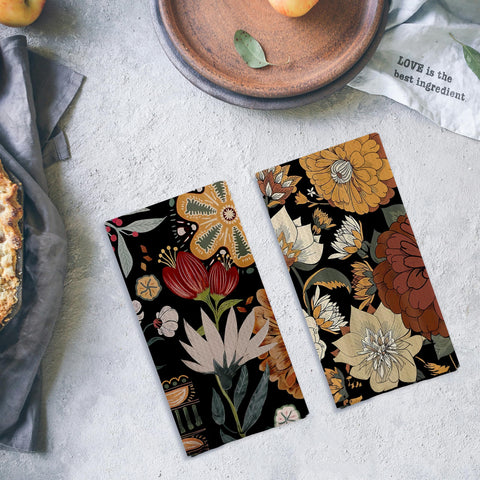 Qpenm abstract floral kitchen towel in 24x16 inch size for versatile use.