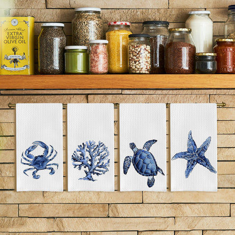 Qpenm coastal towels 16x24 inches displayed for easy handling and quick drying