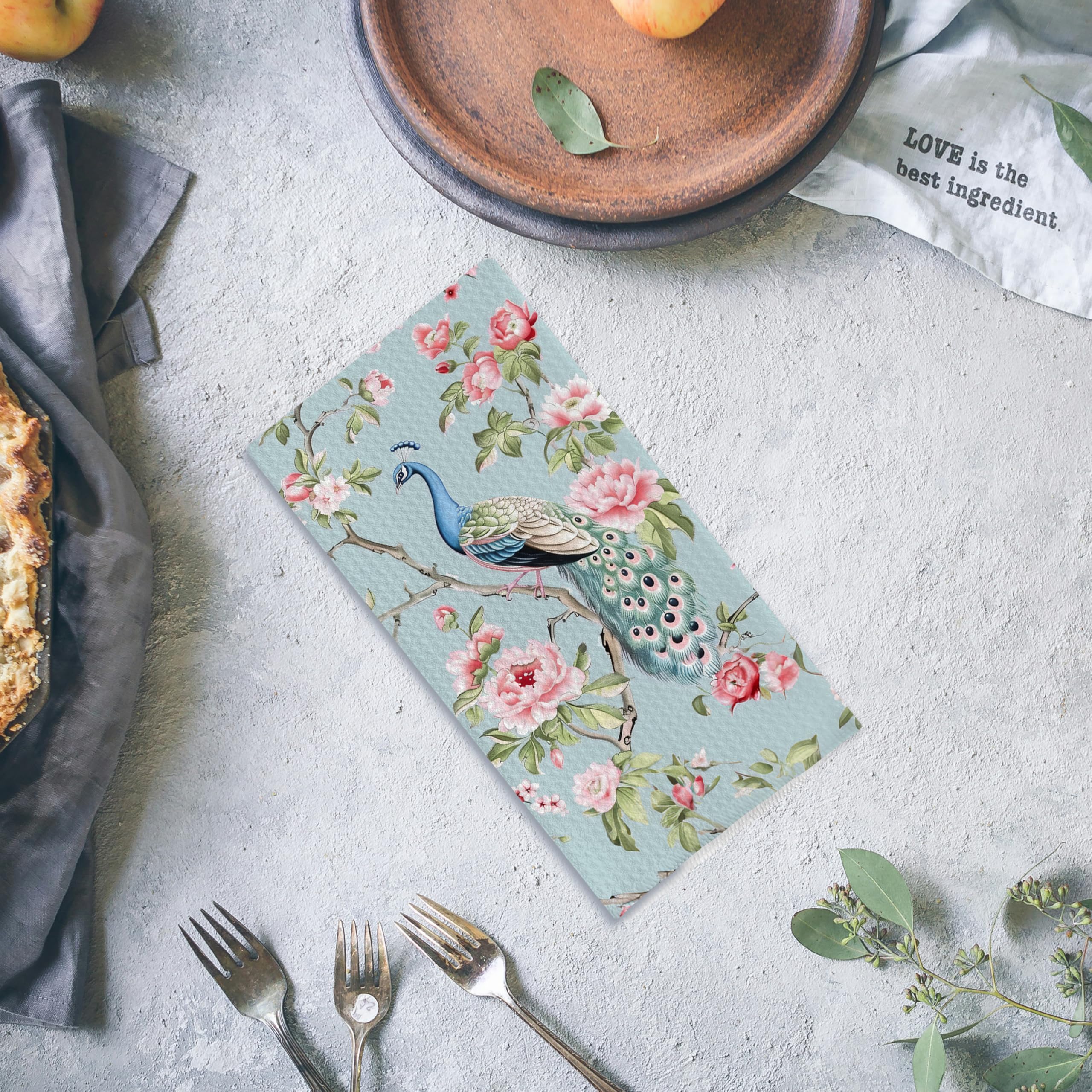 Qpenm fast-drying towel protects surfaces while absorbing spills.