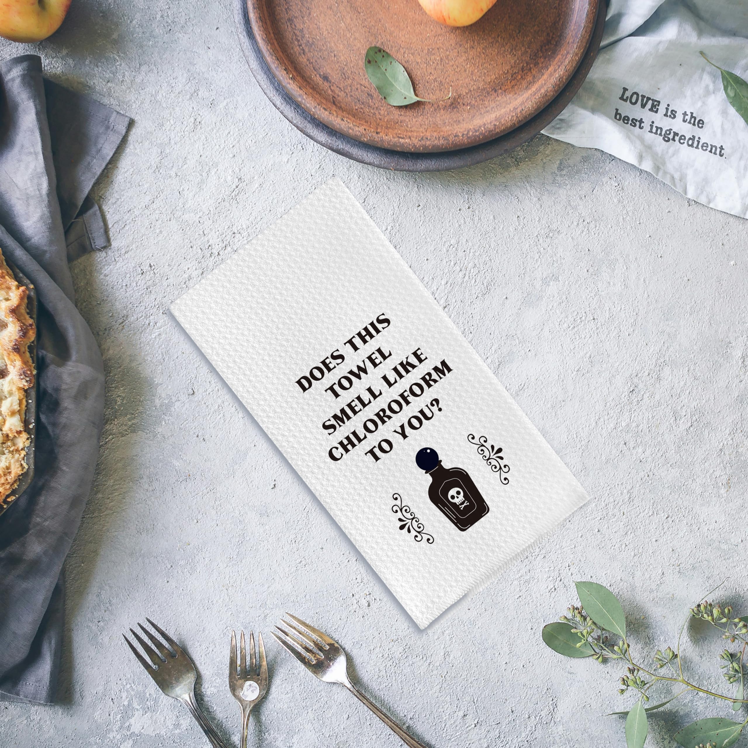 Qpenm Funny Kitchen Dish Towel Easy-care design saves time on laundry.