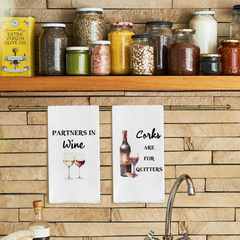 Qpenm wine lovers tea towels, highly absorbent and fast-drying for busy kitchens.