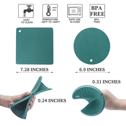 QPix Digital non-slip textured trivets reduce slips during cooking.