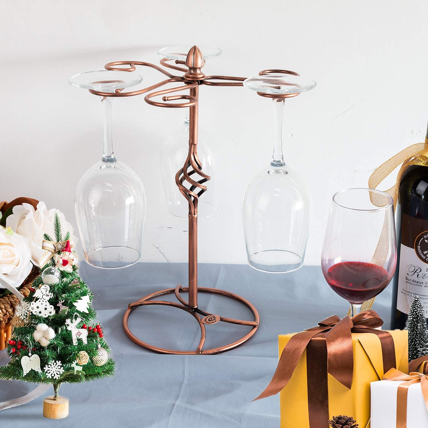 QPIX DIGITAL tool-free stemware rack mounted on a counter for easy setup.