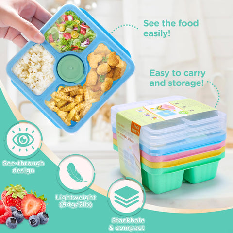 QQKO Bento Box with cat-ear handles for easy opening by kids and adults.