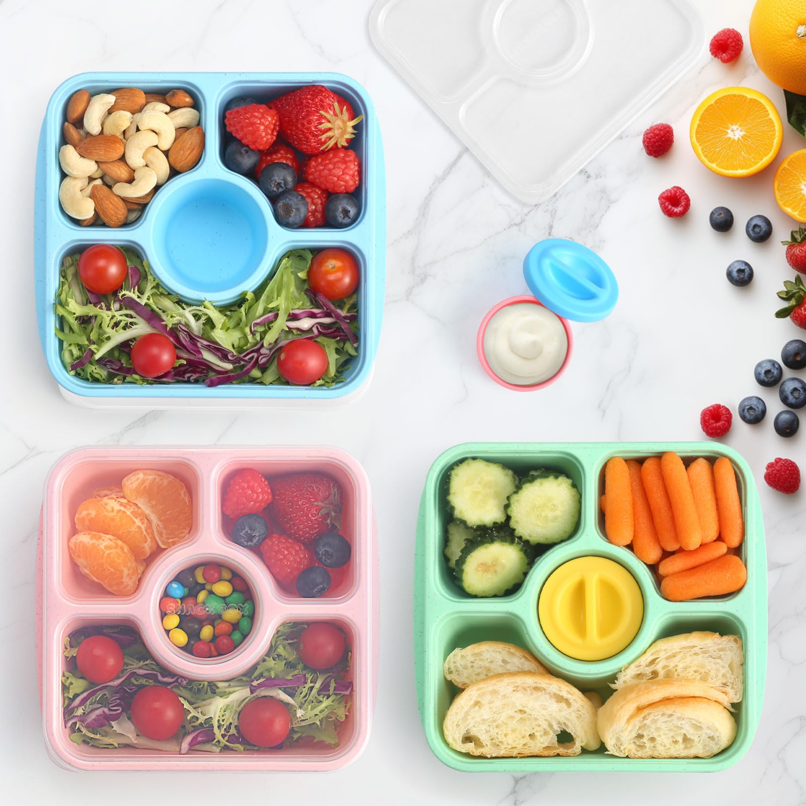 QQKO Bento cat-ear handles provide easy opening for kids.