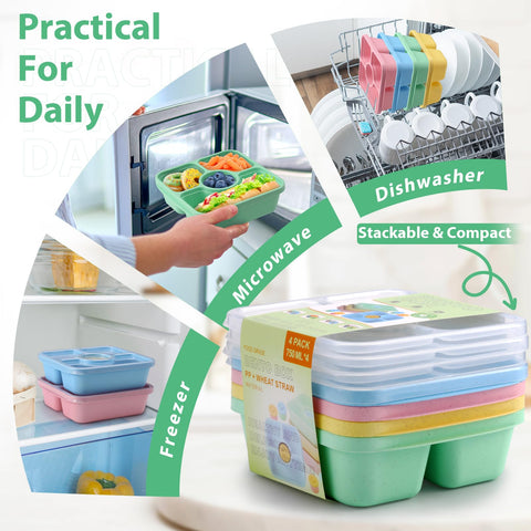 QQKO Bento stackable design saves space in bags and cabinets.