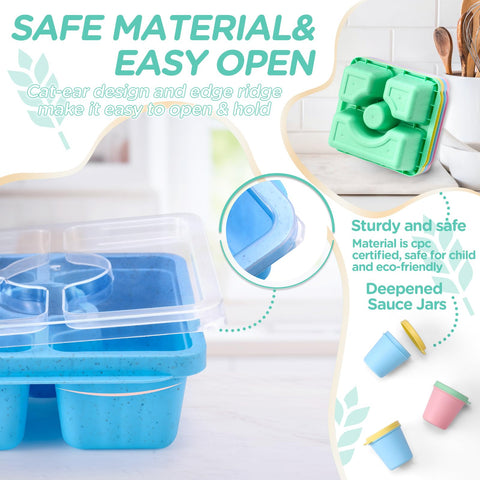 QQKO containers are microwave, freezer, and dishwasher safe for convenient meal prep.
