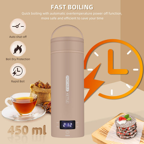 QRAGJBM travel kettle four temperature presets for tea or coffee preferences