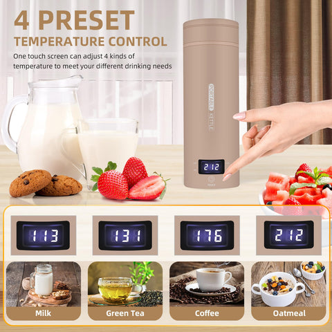 QRAGJBM travel kettle 450ml capacity ready for single-serve hot beverages