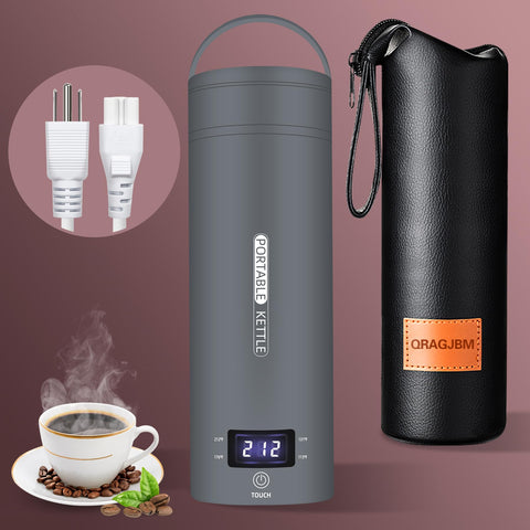 QRAGJBM Travel Kettle front view highlights compact 450ml capacity for on-the-go brewing.