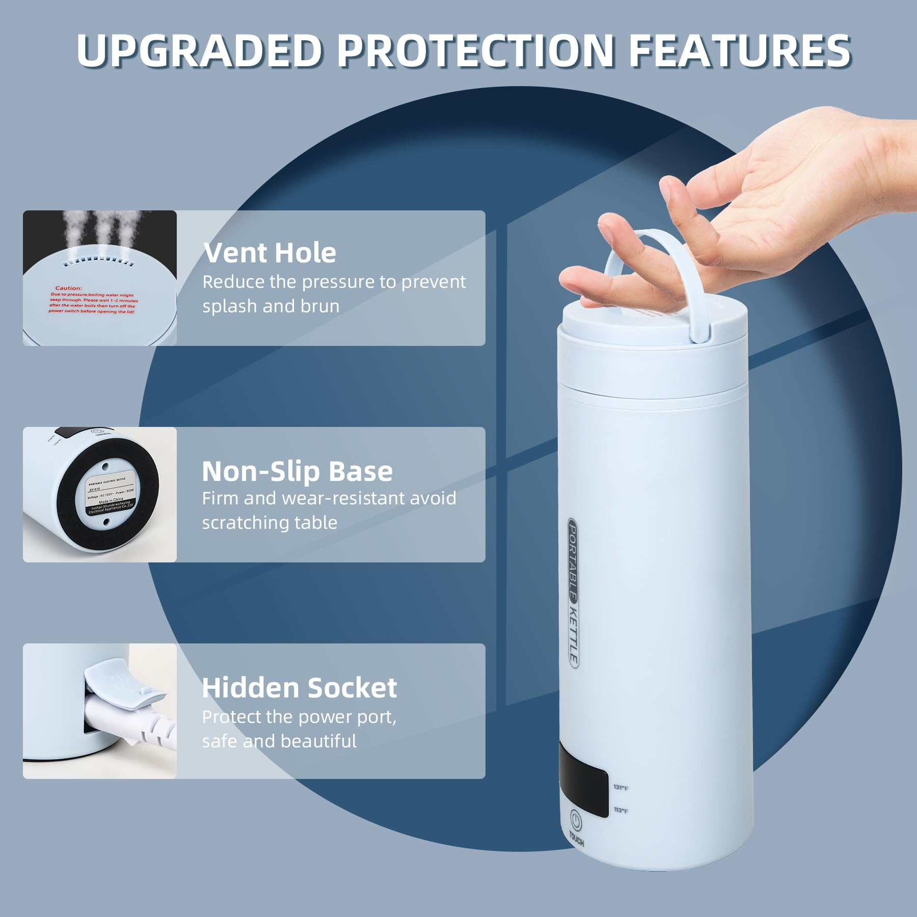QRAGJBM non-slip base and easy-to-clean mouth simplify daily use.