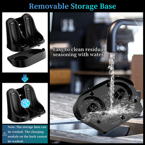 QTDHG charging dock includes cable and brush for maintenance