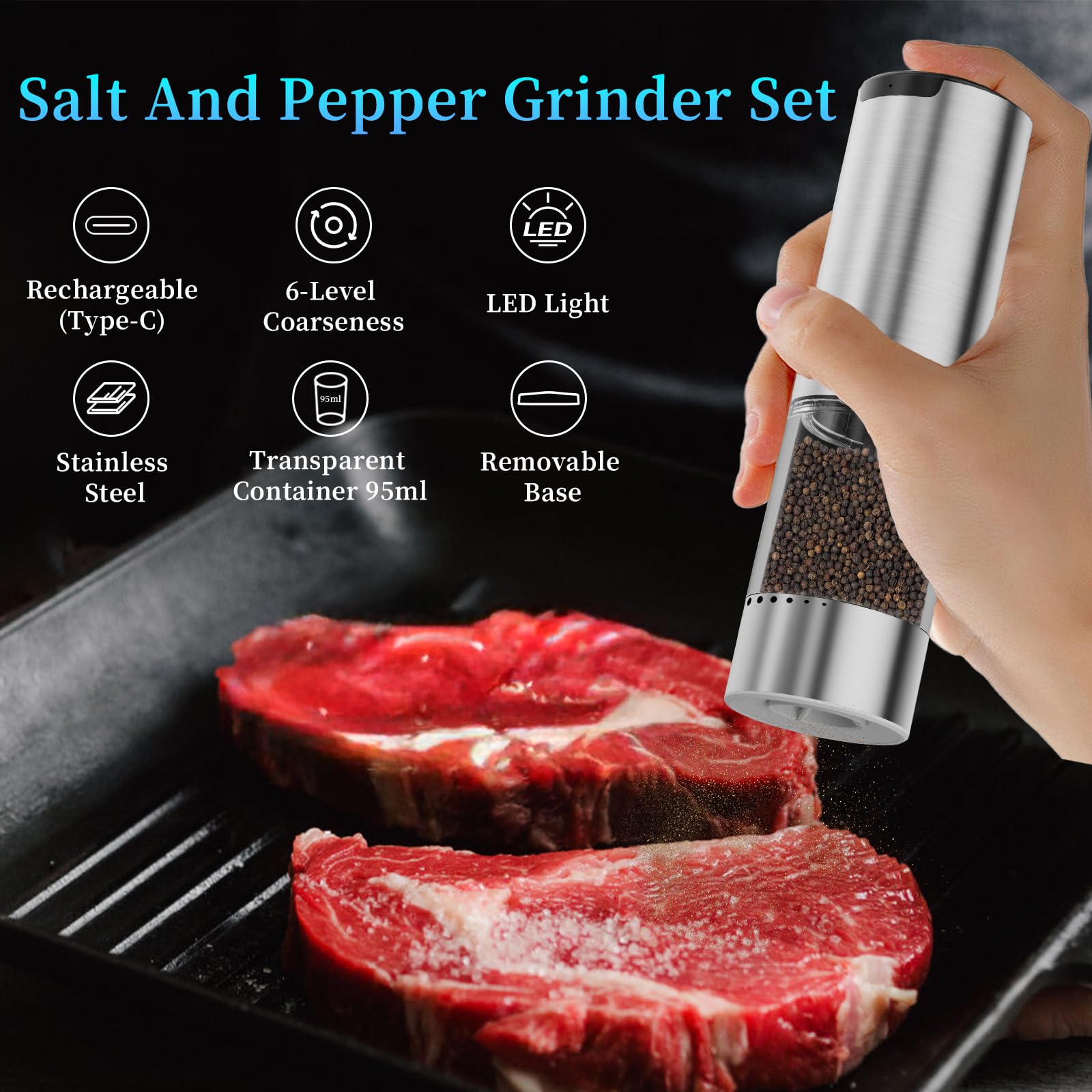 QTDHG grinder with clear window shows remaining spices