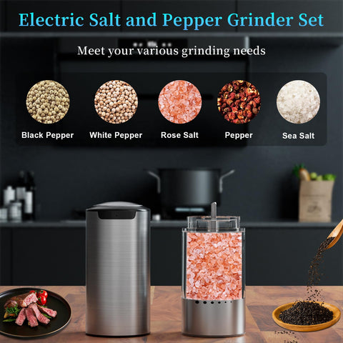 QTDHG grinder on charging dock showing cordless operation for easy seasoning