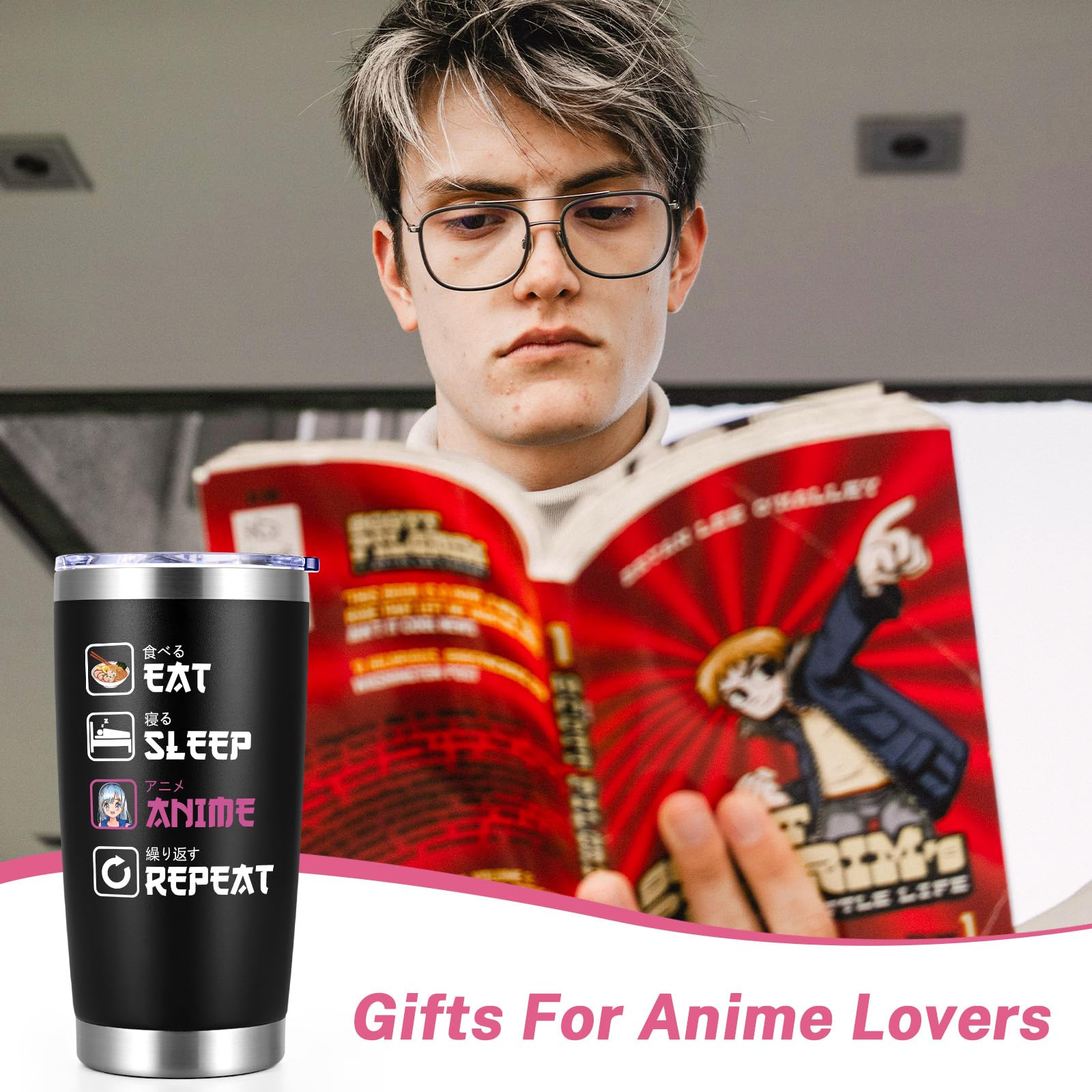 Qtencas 20oz insulated stainless-steel tumbler keeps beverages hot or cold.