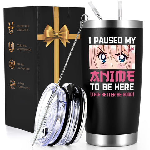 Qtencas travel tumbler side view shows sleek black finish for daily use